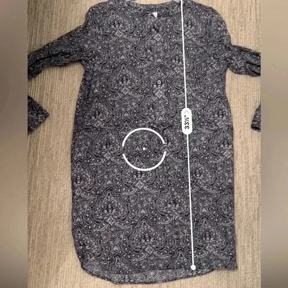 GAP MEDIUM PETITE BLUE AND WHITE DAMASK BOHO LONG SLEEVE DRESS - Picture 7 of 7